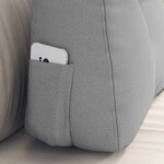 vidaXL Coussin de Dos Gris nuage 60 x 24 x 50 cm tissu