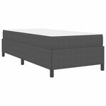 vidaXL Cadre de lit avec matelas Gris foncé 90 x 200 cm tissu