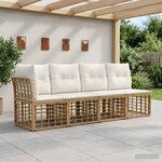 vidaXL Canapé de jardin 4 places avec accoudoir gauche 4 Pièces