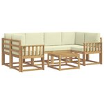 vidaXL Ensemble de canapés d'extérieur 7 pc Blanc et crème