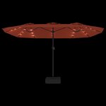 vidaXL Parasol de jardin à double tête avec LED terre cuite 449x265 cm