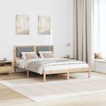 vidaXL Cadre de lit Gris clair 150 x 200 cm Pin massif