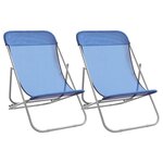 vidaXL Chaises plage pliantes lot de 2 textilène acier enduit poudre