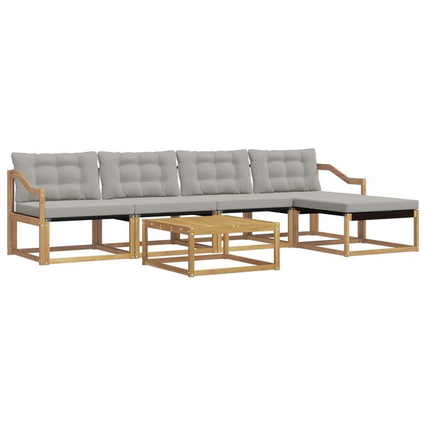 vidaXL Ensemble de canapés d'extérieur 6 Pièces Blanc et gris clair