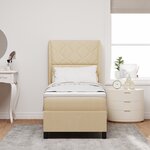 Box Spring VidaXL avec Matelas - Crème  80x200 cm Tissu