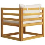 vidaXL Chaise de jardin avec coussins crème Bois d'acacia massif