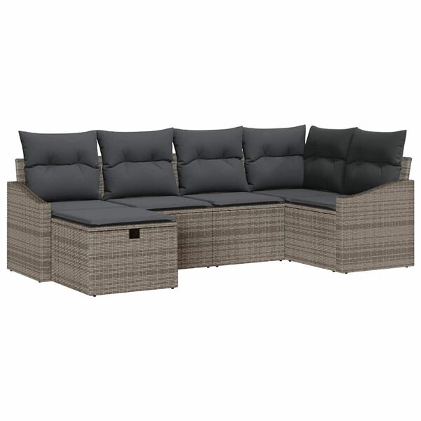 vidaXL Ensemble de canapé de jardin 6 Pièces Gris 55 x 62 x 69 cm