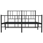 vidaXL Cadre de lit métal sans matelas avec pied de lit noir 140x200cm