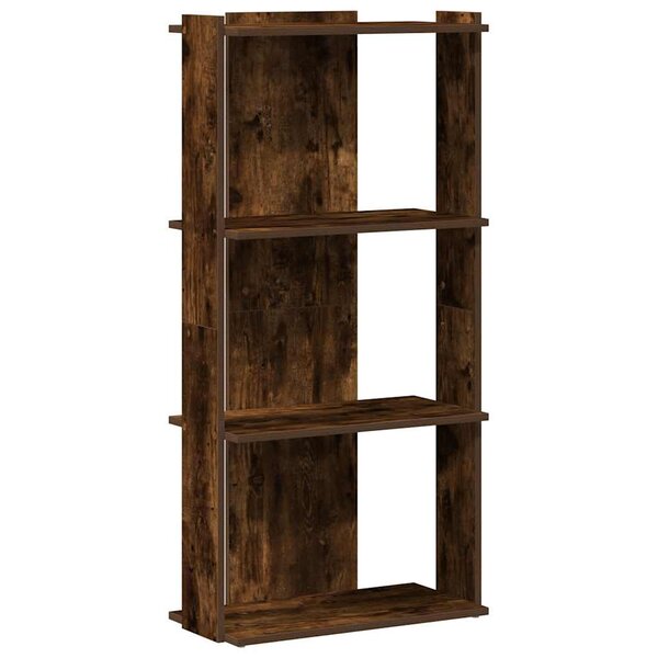 vidaXL Bibliothèque 3 niveaux chêne fumé 60x30x120cm bois d'ingénierie