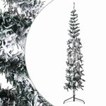 vidaXL Demi sapin de Noël artificiel mince avec neige floquée 240 cm
