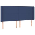 vidaXL Sommier à lattes de lit matelas et LED Bleu 200x200 cm Tissu