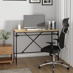vidaXL Bureau chêne sonoma 100x50x75 cm bois d'ingénierie et fer