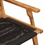 vidaXL Chaises de jardin avec table 4 Pièces Noir 90 x 45 x 40 cm