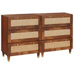 vidaXL Ensemble de Meubles de Rangement 2 Pièces Marron 60 x 33.5 x 75 cm