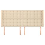 vidaXL Tête de lit avec oreilles Crème 163x23x118/128 cm Tissu