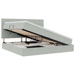 vidaXL Lit de rangement LED avec matelas Gris clair 200 x 200 cm