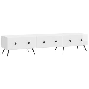 vidaXL Meuble TV Blanc brillant 147 x 34 5 x 30 cm Bois d'ingénierie