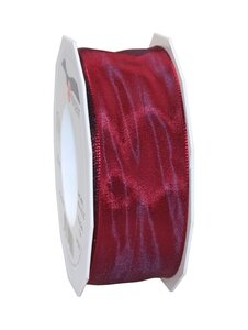 Ruban de soie acetat laitonné lyon 25-m-rouleau 40 mm rouge foncé