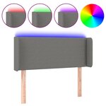 vidaXL Tête de lit à LED Gris foncé 103x16x78/88 cm Tissu