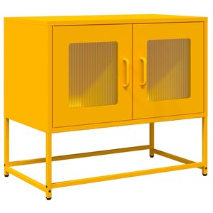 vidaXL Meuble TV jaune moutarde 68x39x60 5 cm acier laminé à froid