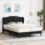 vidaXL Cadre de lit avec tête de lit Noir 160 x 200 cm Velours