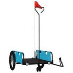 vidaXL Remorque de vélo bleu et noir tissu oxford et fer