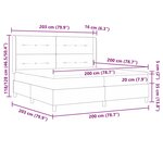 Lit Box Spring vidaXL avec Matelas & Lumière LED Gris Clair 200x200 cm Velours