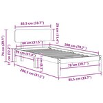 vidaXL Cadre de lit avec tête de lit Naturel 80 x 200 cm Pin massif