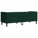 vidaXL Canapé Chesterfield avec traversins 3 places vert foncé velours
