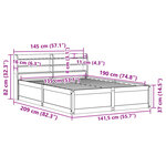 vidaXL Cadre de lit avec tête de lit blanc 135x190 cm bois pin massif