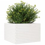 vidaXL Jardinière blanc 70x70x46 cm bois de pin massif