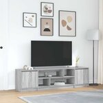 vidaXL Meuble TV sonoma gris 188 5x41x50 cm bois d'ingénierie
