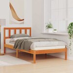 vidaXL Cadre de lit Marron cire 75 x 190 cm Bois massif en pin