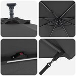 vidaXL Parasol banane à mât déporté Anthracite 294 x 294 x 248 cm