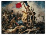 LIBERTY LEADING THE PEOPLE 1830 By Eugene Delacroix Colored 2.5 Once Argent & 120g Copper Monnaie 10000 Francs Chad 2024