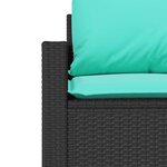 vidaXL Salon de jardin 4 Pièces avec coussins noir résine tressée