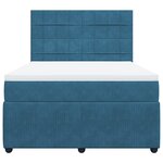 vidaXL Sommier à lattes de lit et matelas Bleu foncé 160x200cm Velours