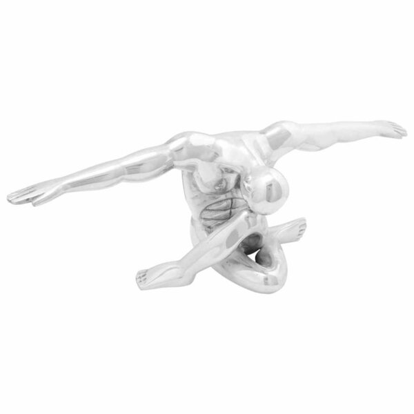 vidaXL Sculpture Argent 63x20x22 cm Aluminium Penseur
