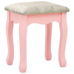 vidaXL Coiffeuse et tabouret Rose 65x36x128 cm Bois de paulownia MDF