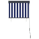 vidaXL Store roulant d'extérieur 80x250 cm Bleu et blanc