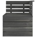 vidaXL Canapé palette d'angle de jardin Bois de pin massif Gris foncé