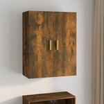 vidaXL Armoire murale suspendue Chêne fumé 69 5x34x90 cm