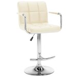 vidaXL Tabourets de bar lot de 2 crème similicuir