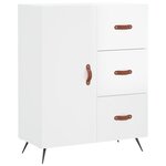 vidaXL Buffet Blanc brillant 69 5x34x90 cm Bois d'ingénierie