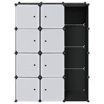 vidaXL Armoire modulaire 9 compartiments noir et blanc 109x36 5x143 cm