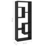 vidaXL Étagère murale Noir 36x16x90 cm Bois d'ingénierie