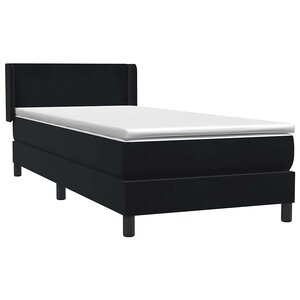vidaXL Sommier à lattes de lit avec matelas noir 90x220 cm velours