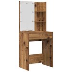vidaXL Ensemble de coiffeuse avec LED vieux bois bois d'ingénierie