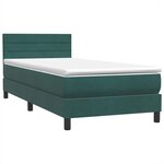vidaXL Sommier à lattes de lit et matelas vert foncé 100x210cm velours