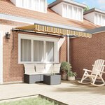 vidaXL Auvent Rétractable Jaune 350 x 200 cm tissu